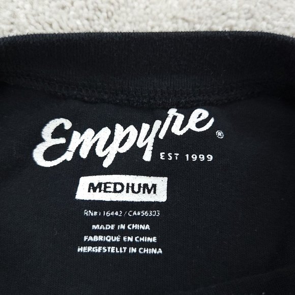 Empyre T-Shirt Mens Medium Black Striped Colorblock Short Sleeve Crew Neck - Picture 3 of 8